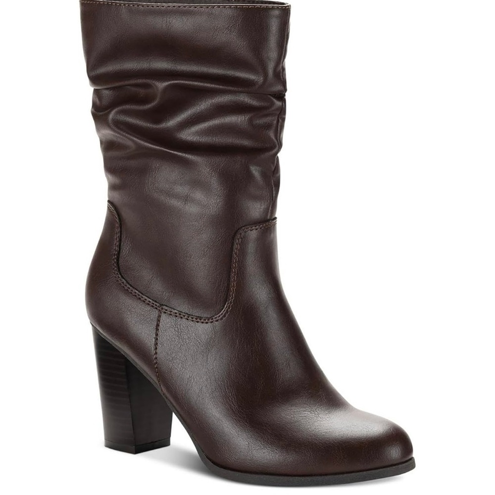 Style & Co Brown Slouchy Heeled Boots
